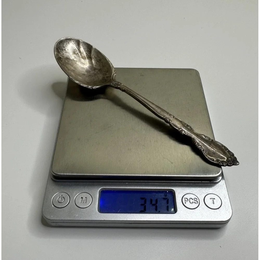 Oneida Heirloom GRANDEUR Sterling Silver SHELL SUGAR SPOON 6